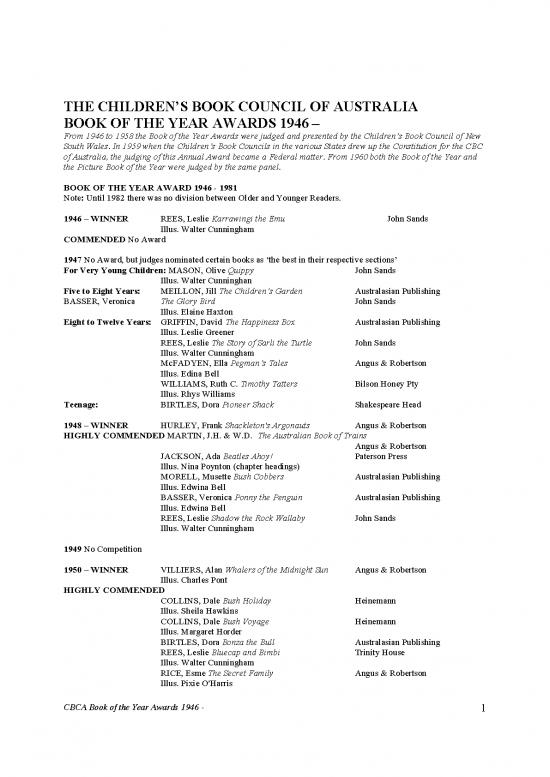 picture1_Cbca Book Awards 1946 On