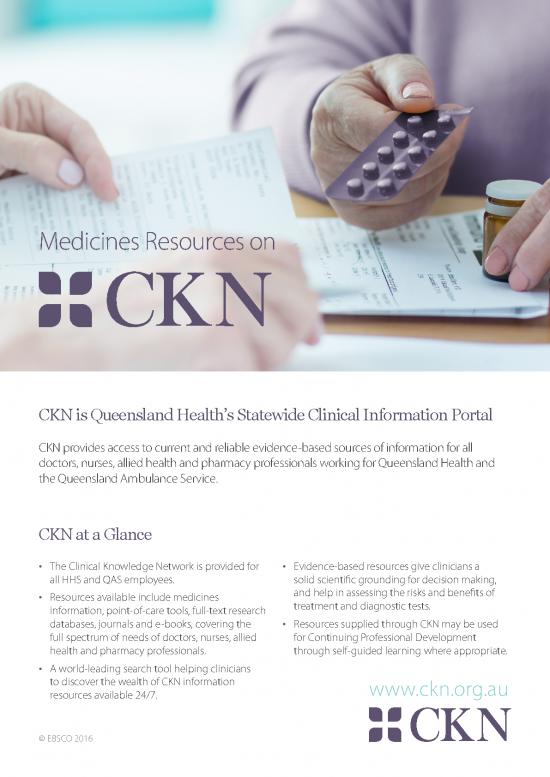 picture1_Pharmacy Books Pdf 116302 | Ckn Medicineresource Flyer Aunz A4 1116