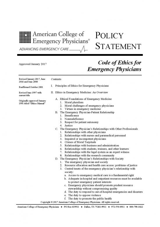 picture1_Medicine Pdf 115433 | Code Of Ethics For Emergency Physicians
