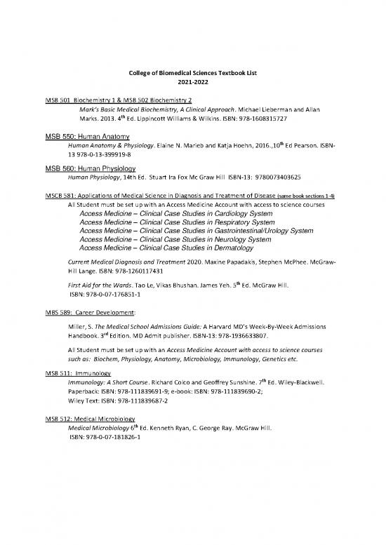 picture1_Medicine Pdf 115656 | College Of Biomedical Sciences Textbook List 2021 2022 1