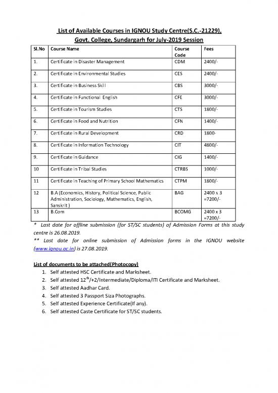 picture Ignou Study Centre List Pdf 117510 | Courses