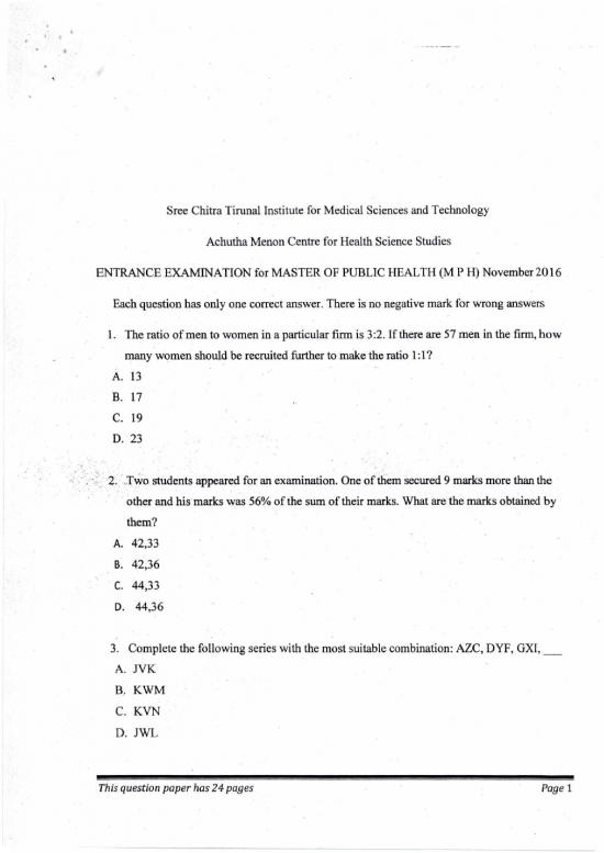 picture1_Entrance Examination For Master Of Public Health (m P H)