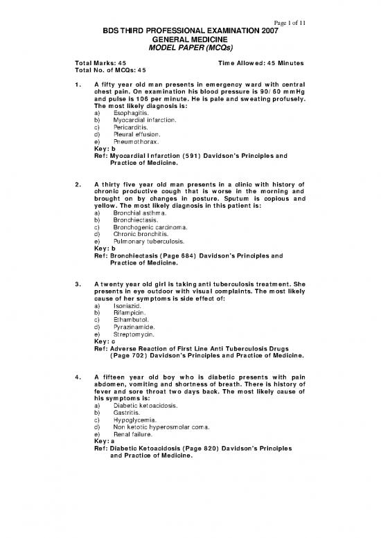 picture Davidson Medicine Pdf 115655 | General Medicine Mcq
