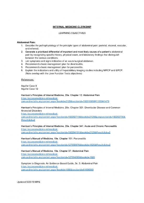 picture_Case Studies In Management Pdf 116366 | Im Clerkship Learning Objectives   2019 Read Only Version