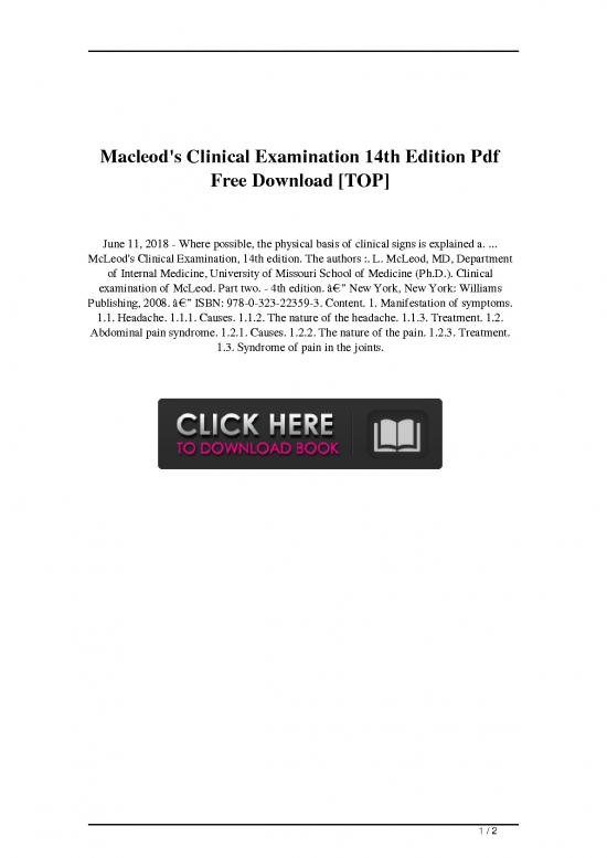 picture1_Macleod Medicine Pdf 116564 | Macleods Clinical Examination 14th Edition Pdf Free Download