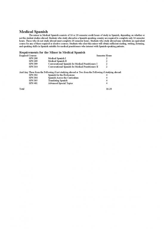 picture_Medical Spanish Pdf 116375 | Medical Spanish Minor Course Requirements