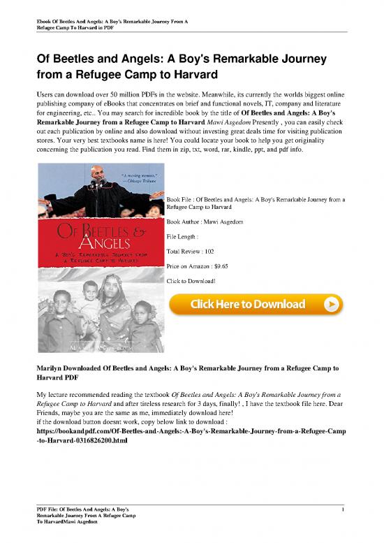picture1_Journey Book Pdf 116708 | Of Beetles And Angels A Boy S Remarkable Journey From A Refugee Camp To Harvard By Mawi Asgedom