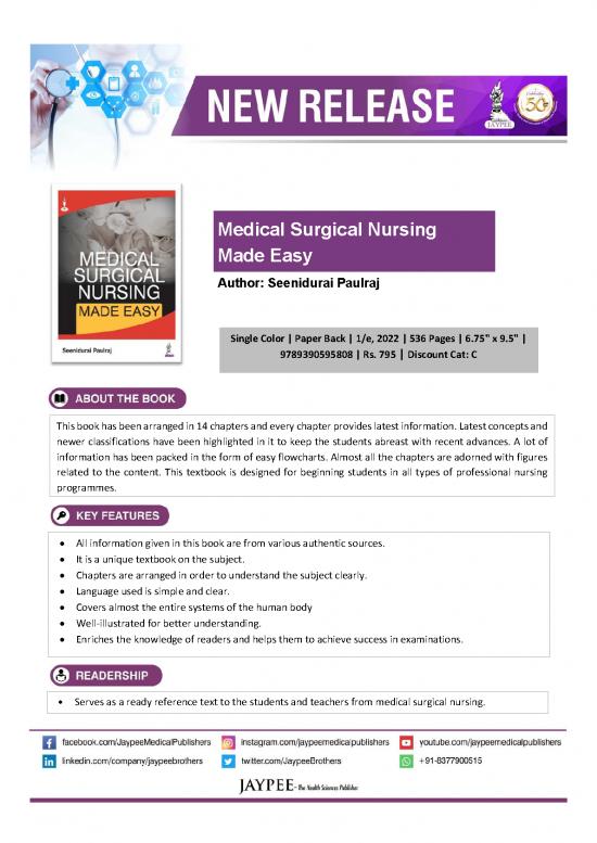 picture Medical Surgical Nursing Book Pdf 115541 | Seenidurai Paulraj  Medical Surgical Nursing Made Easy