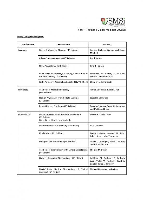 picture1_Medicine Pdf 115639 | Smsi Y1 Textbook List 2020 21  Medicine