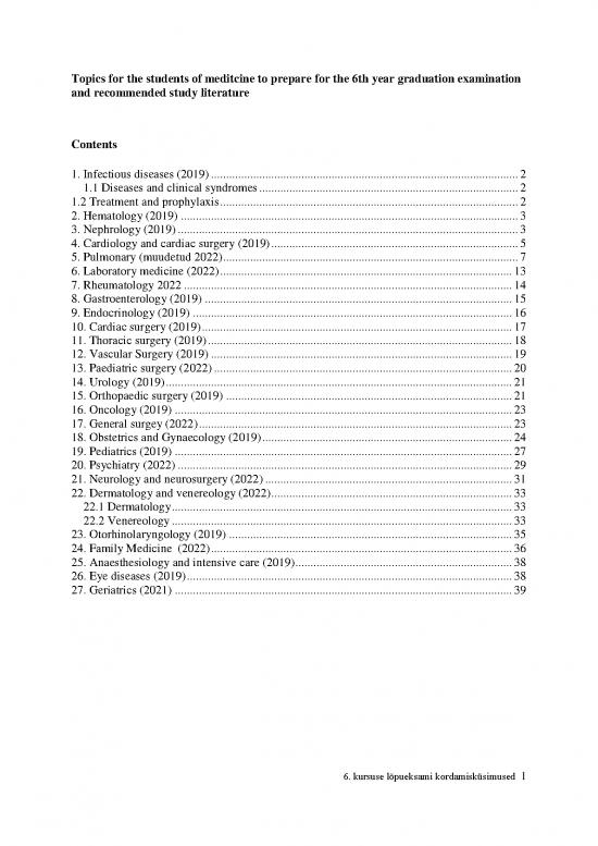 picture_Study Pdf 116584 | Topics For The Students Of Meditcine To Prepare For The 6th Year Graduation Examination And Recommended Study Literature