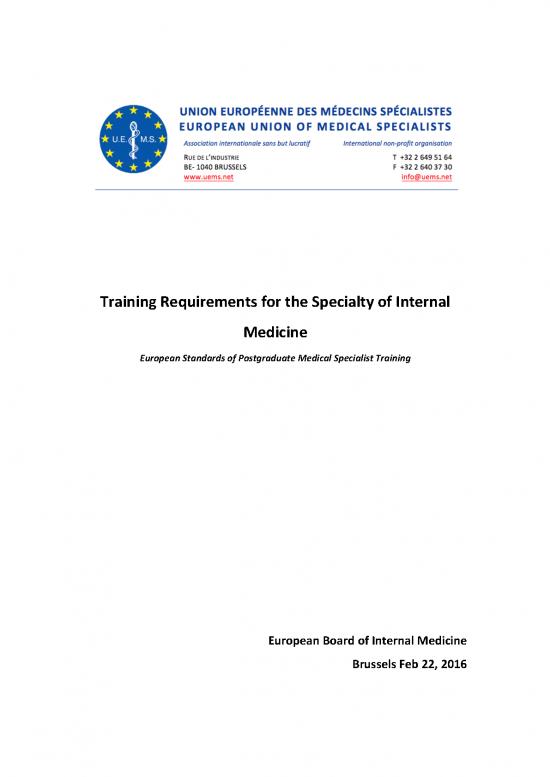 picture1_Medicine Pdf 115654 | Uems 13 European Training Requirements Internal Medicine