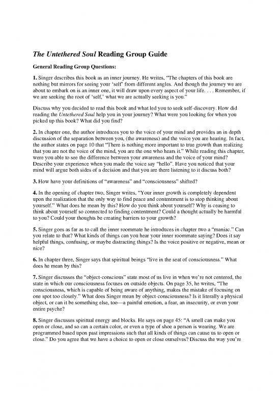picture_The Untethered Soul Pdf 117245 | Untethered Soul Reading Group Guide