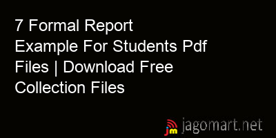 picture 7 Formal Report Example For Students Pdf Files | Download Free Collection Files