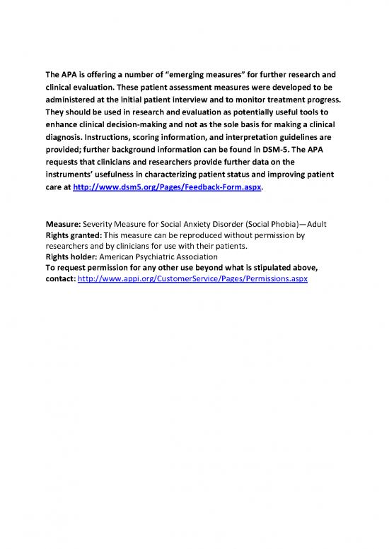 picture1_Measure Pdf Online 119473 | Apa Dsm5 Severity Measure For Social Anxiety Disorder Adult