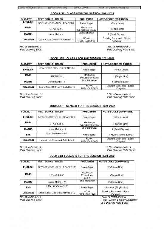 picture1_Book List For The Session 2021 22 798321225