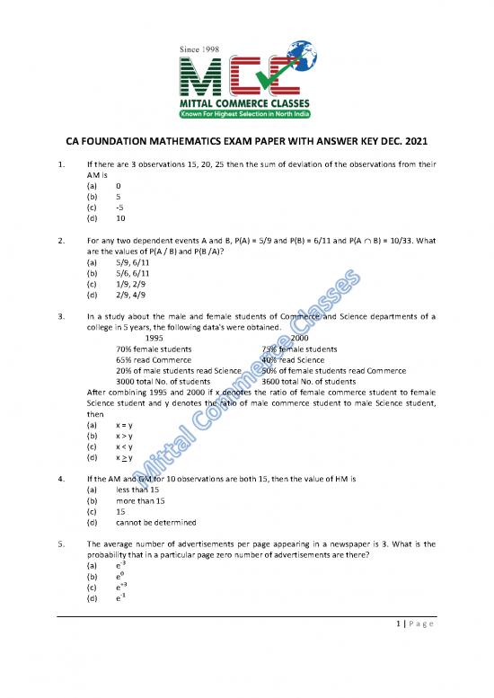 picture1_Study Pdf 118434 | Ca Foundation Maths Exam Paper With Answer Key De 2021