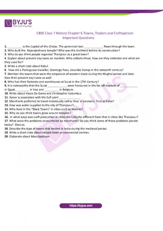 picture1_Cbse Class 7 History Chapter 6 Towns Traders And Craftsperson Important Questions