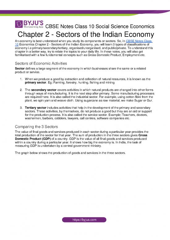 picture Study Pdf 117622 | Cbse Notes Class 10 Social Science Economics Chapter 2 Sectors Of The Indian Economy