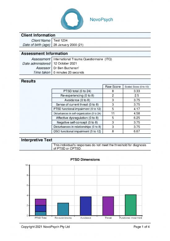 picture1_International Trauma Questionnaire Pdf 117893 | Complex Ptsd Trauma Itq Scoring