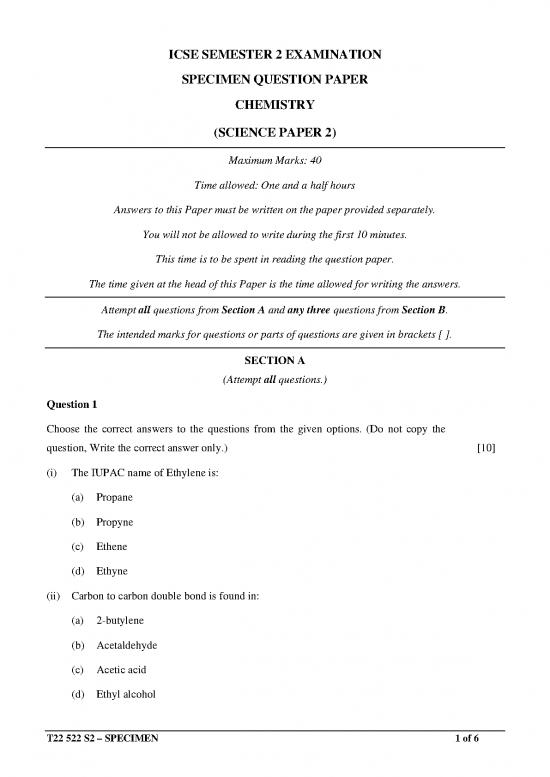 picture1_Head First Pdf 117637 | Icse Semester 2 Specimen   522 Sci2