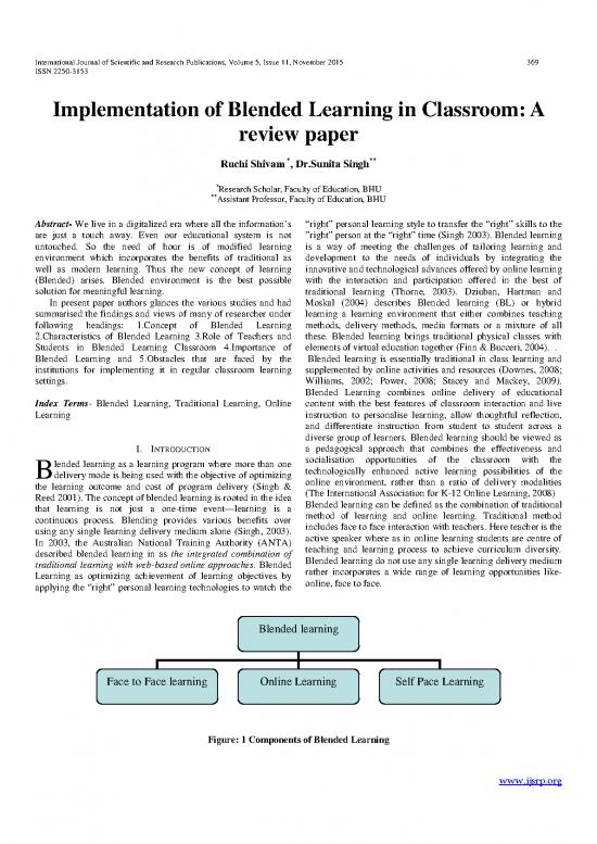 picture Blended Learning Thesis Pdf 119203 | Ijsrp P4756