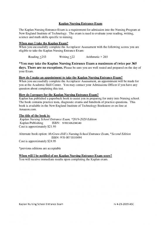 picture_Academic Pdf 119390 | Kaplan Nursing Test Admission Asc Rev 4 2019