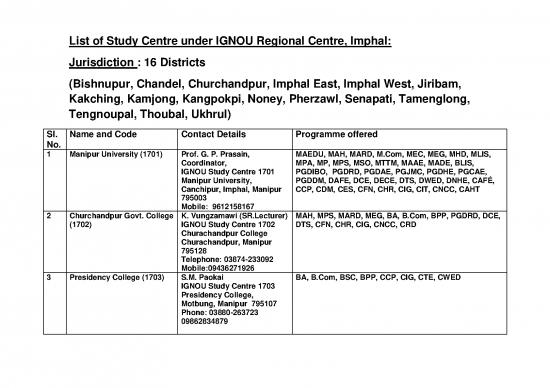 picture Ignou Study Centre List Pdf 117950 | Lsc Imphal Program Activated
