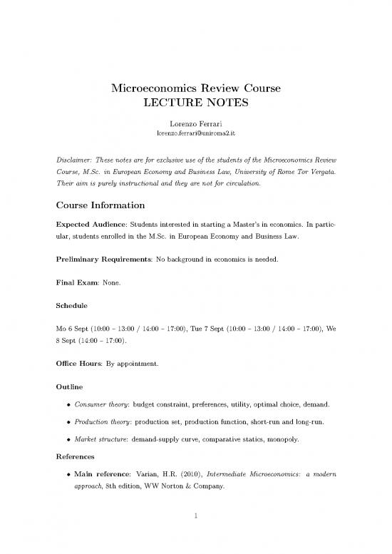 picture Microeconomics Notes 118071 | Microeconomics Lecture Notes Eebl 2