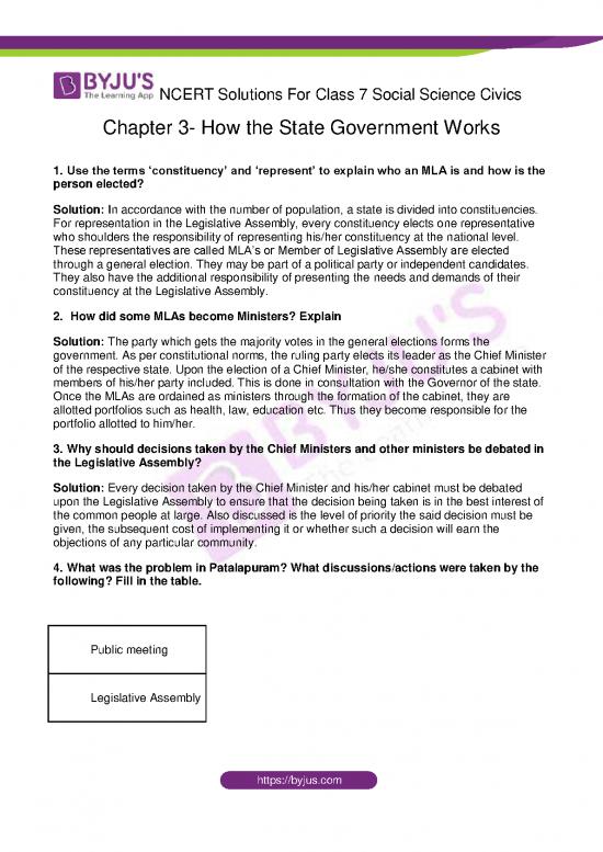 picture1_General Science Pdf 119905 | Ncert Solutions For Class 7 Social Science Civics Chapter 3 How The State Government Works