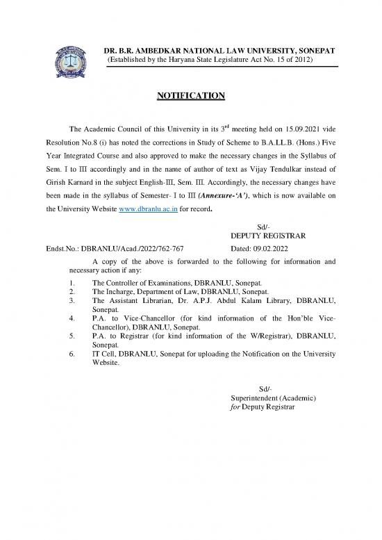 picture1_Study Pdf 117905 | Notification Regarding Approved The Scheme Of Study For  L (hon) Five Year Integrated Course