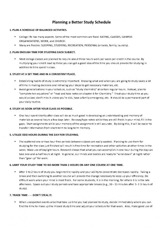 picture Study Pdf 119591 | Study Schedule