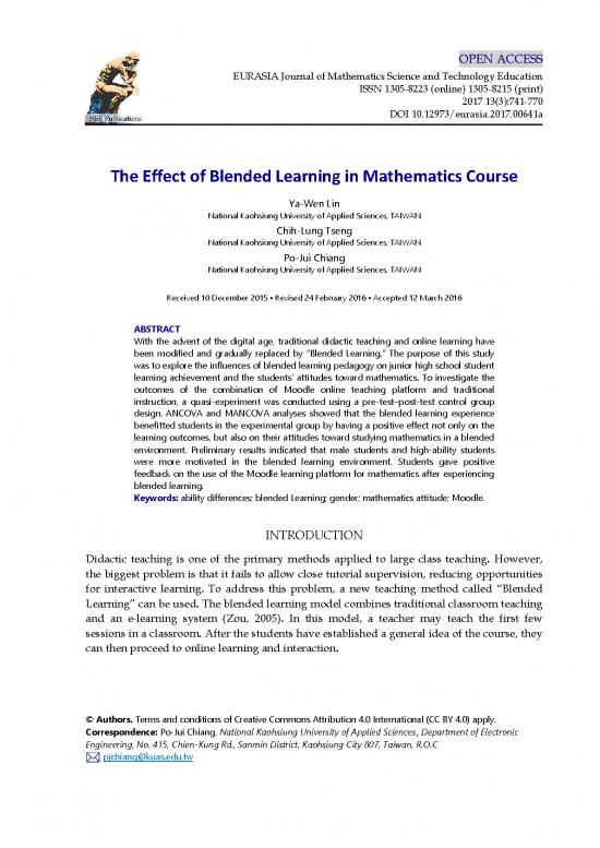 picture Study Pdf 119075 | The Effect Of Blended Learning In Mathematics Course 4688
