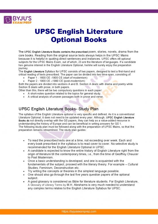picture1_Upsc English Literature Optional Books 26