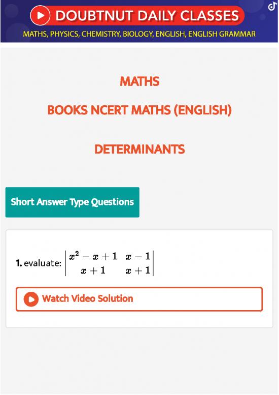 picture Determinants Ncert Pdf 121031 | 1052 Books Doubtnut Question Bank