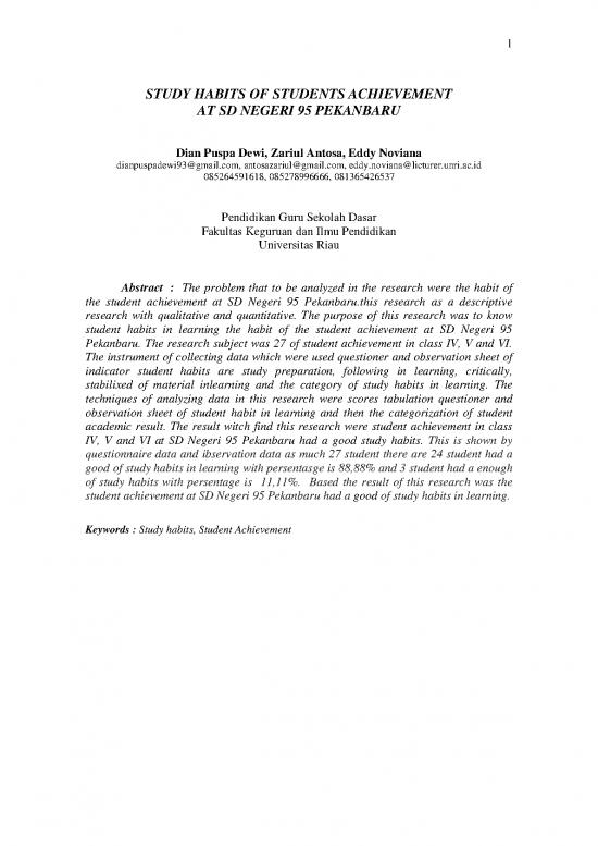 picture Study Habits Pdf 121374 | 205179 Kebiasaan Belajar Siswa Berprestasi Di S
