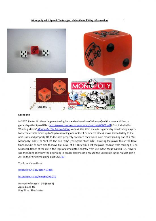picture Monopoly Pdf 122537 | 42 Monopoly With Speed Dice Description