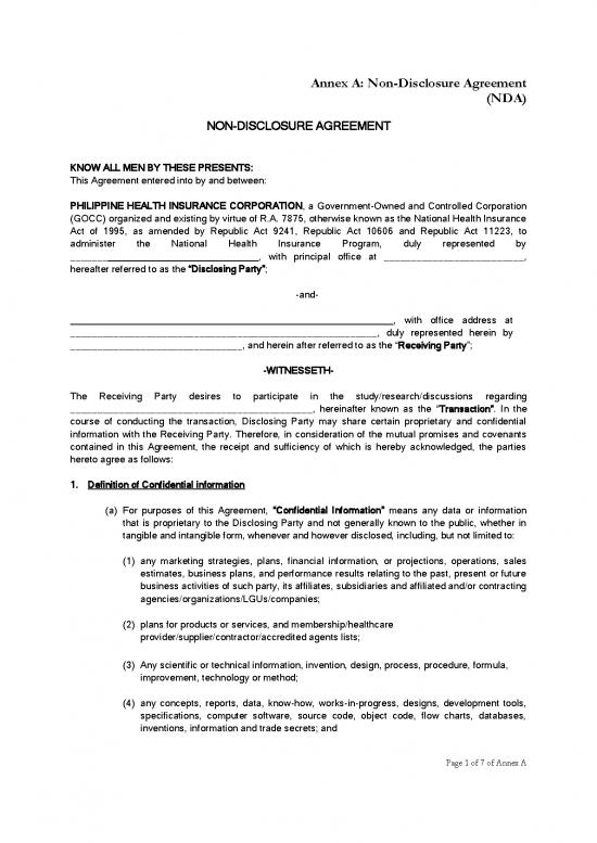 picture1_Agreement Sample 121985 | Annexa Nondisclosureagreement