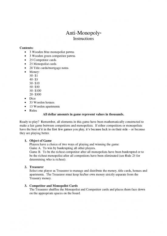 picture Monopoly Rules Pdf 122579 | Anti Monopoly   Rules