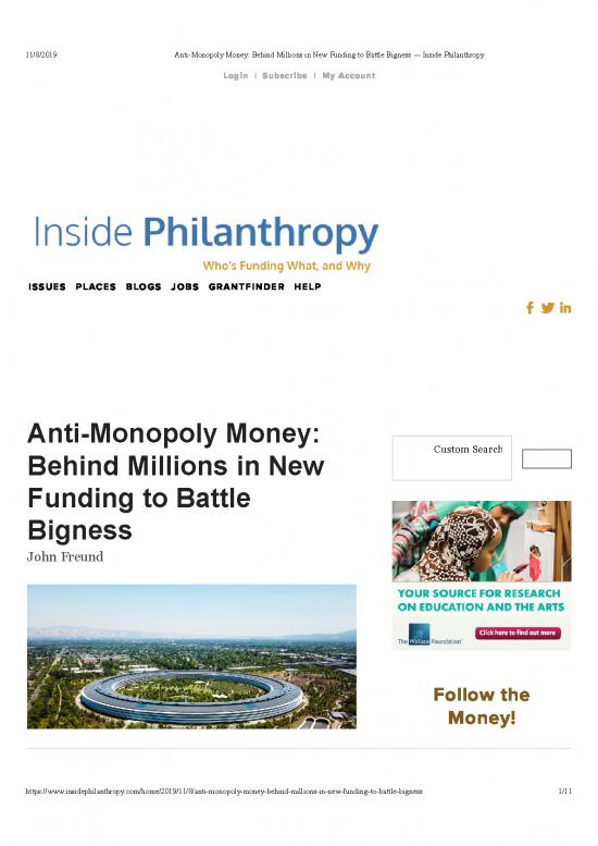 picture Monopoly Pdf 122463 | Anti Monopoly Money  Behind Millions In New Funding To Battle Bigness &mdash; Inside Philanthropy