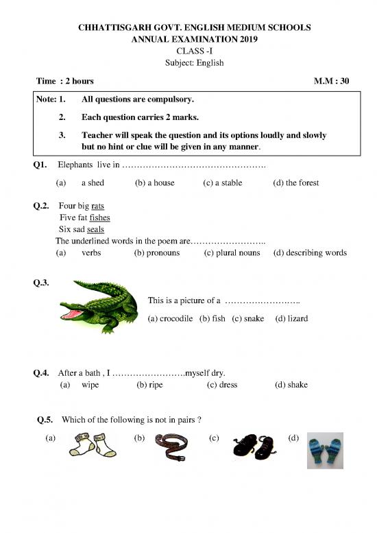 picture1_Forest Pdf 120369 | Cbse Class   1 English Set   1 Question Paper