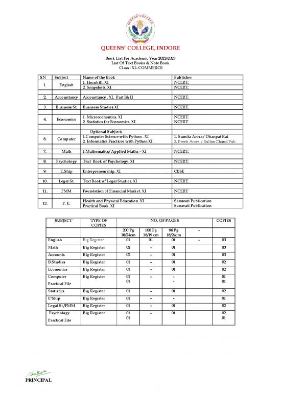 picture Economics Pdf 120325 | Class Xi Commerce Book List For The Session 2022 23