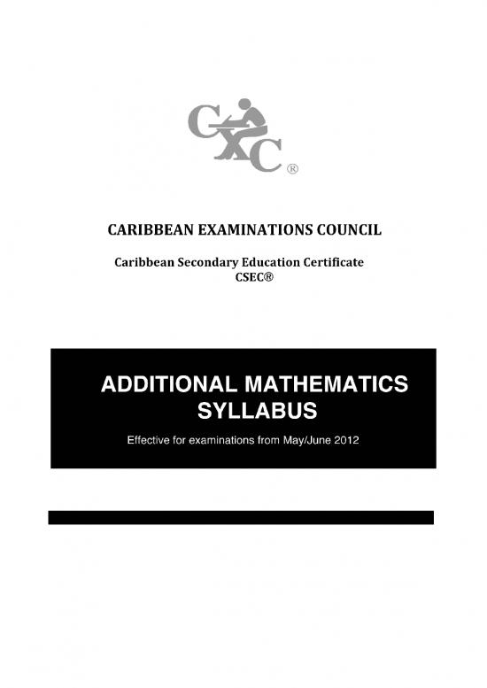 picture_Certification Pdf 120631 | Csec Additional Mathematics