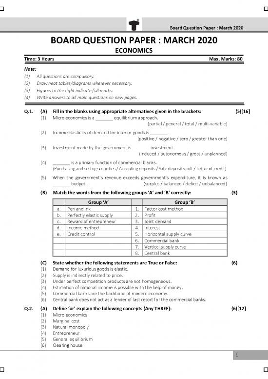 picture1_Economics Pdf 120963 | Economics March 2020 Std 12th Commerce Hsc Maharashtra Board Question Paper