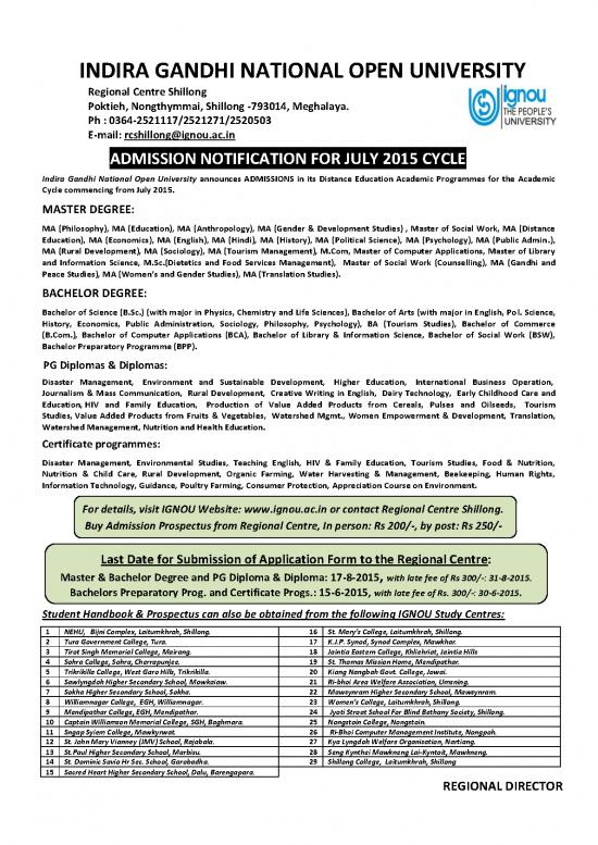 picture1_Economics Pdf 121276 | Ignou July 2015 Admission Leaflet