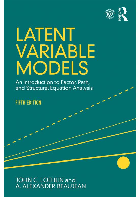 picture1_Latent Variable Models  An Introduction To Factor Path And Structural Equation Analysis