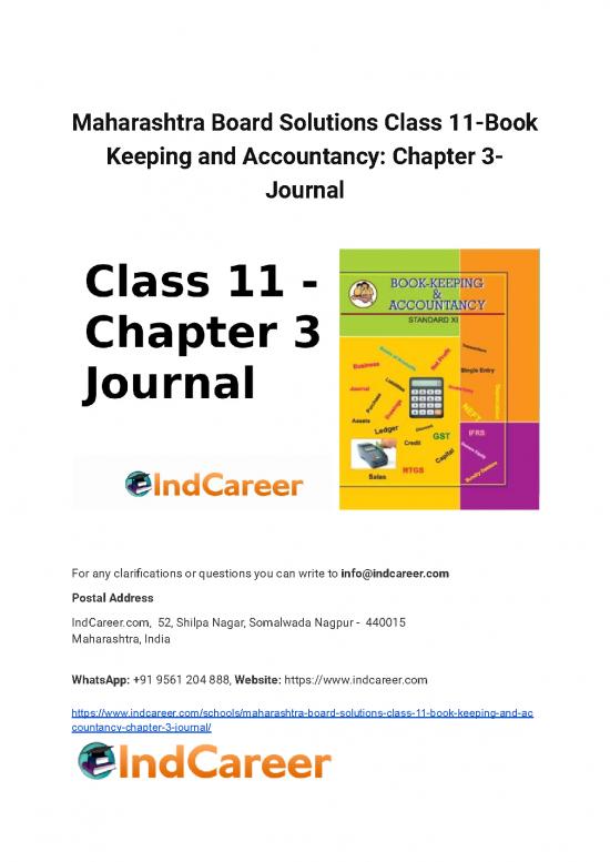 picture_Maharashtra Board Solutions Class 11 Book Keeping And Accountancy  Chapter 3 Journal