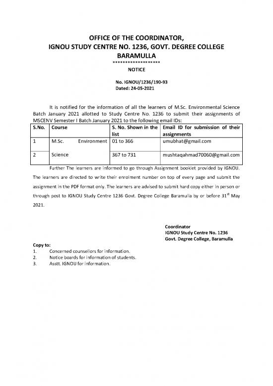 picture1_Ignou Environmental Science Pdf 121798 | Notice For Ignou Learners Submission Of Evs Assignments Batch January 21