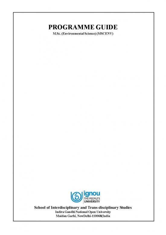 picture_Ignou Environmental Science Pdf 121831 | Programme Guide Sc (environmental Science)