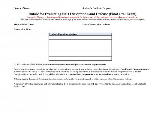 picture_Rubric For Evaluating Phd Dissertation And Defense