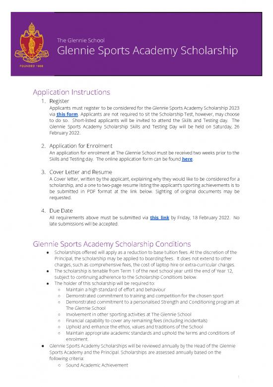 picture Scholarship Application Letter Sample Pdf 11192 | Glennie Sports Academy Scholarship 2023 Information | Beasiswa 2023